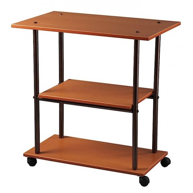 Έπιπλο τηλεόρασης τροχήλατο μεταλλικό σε χρώμα καφέ 73x45x76