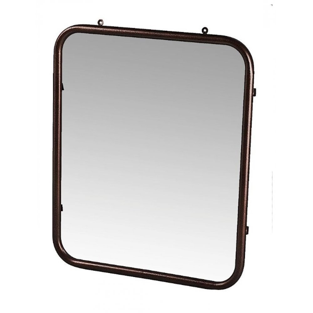 Τουαλέτα μεταλλική με συρτάρια και καθρέπτη σε χρώμα καφέ 86x38x80