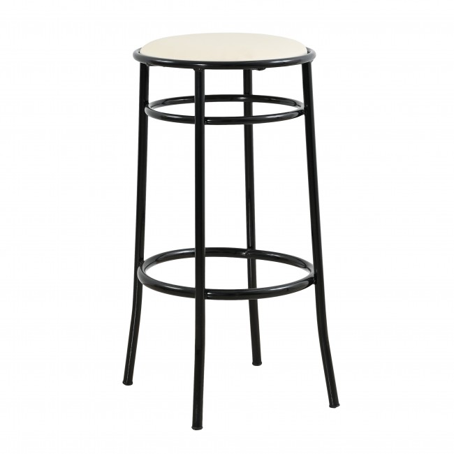 Σκαμπό μπαρ από μέταλλο/PU σε χρώμα μαύρο/λευκό Φ40x77