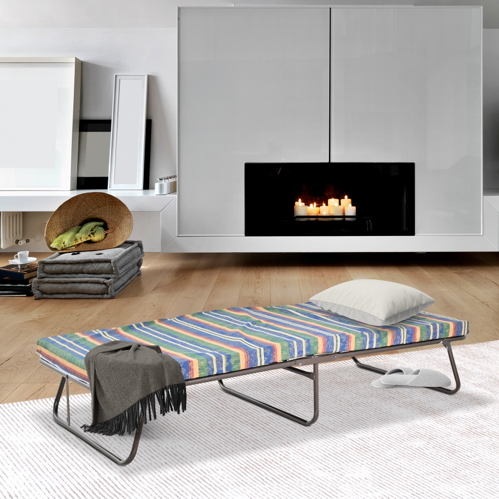 Κρεβάτι-ράντζο με μεταλλικό σκελετό πολύχρωμο 82x182