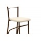 Καρέκλα "ΡΙΓΑ" από μέταλλο/τεχνόδερμα σε καφέ/εκρού χρώμα 40x43x80