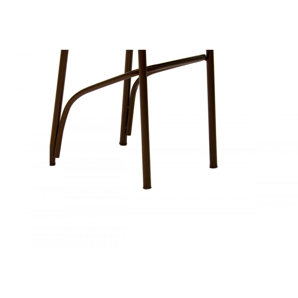 Καρέκλα "ΡΙΓΑ" από μέταλλο/τεχνόδερμα σε καφέ/εκρού χρώμα 40x36x83