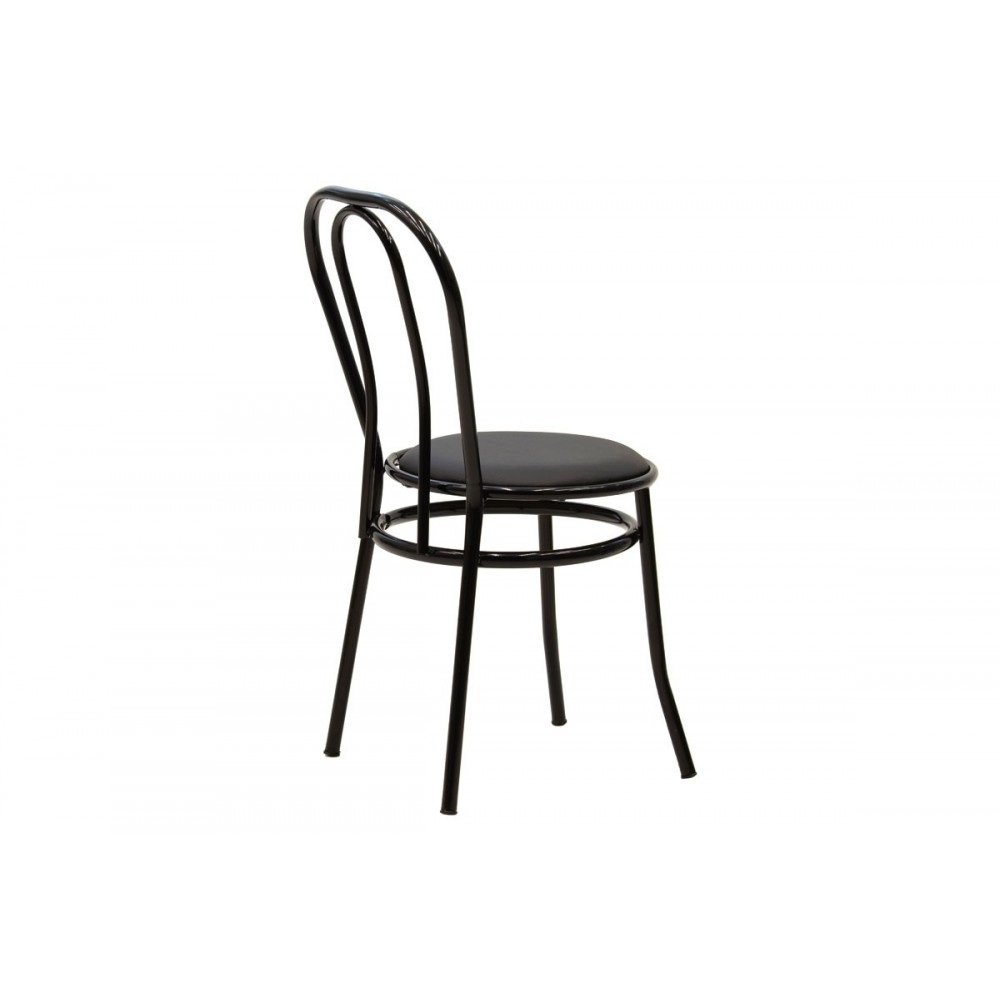 Καρέκλα "WIEN" από μέταλλο/τεχνόδερμα σε μαύρο χρώμα 39x85