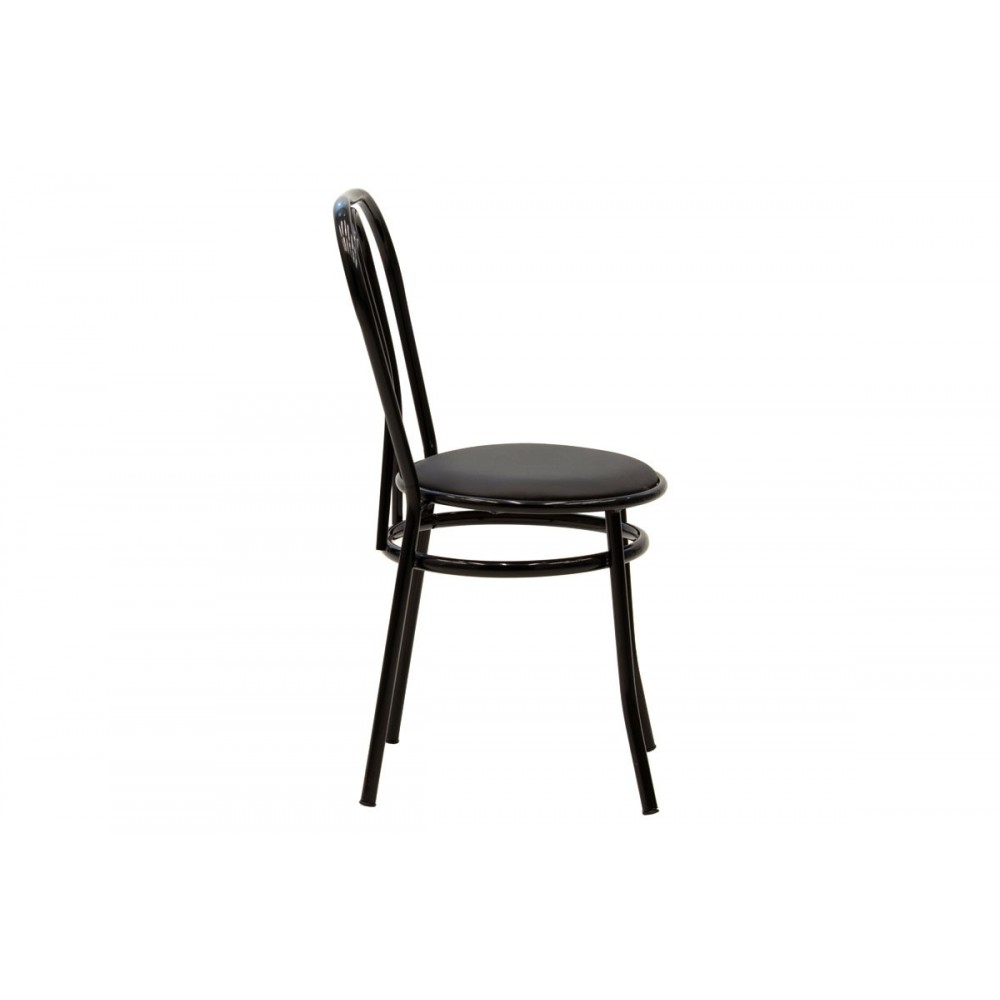 Καρέκλα "WIEN" από μέταλλο/τεχνόδερμα σε μαύρο χρώμα 39x85