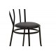 Καρέκλα "WIEN" από μέταλλο/τεχνόδερμα σε μαύρο χρώμα 39x85