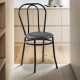 Καρέκλα "WIEN" από μέταλλο/τεχνόδερμα σε μαύρο χρώμα 39x85