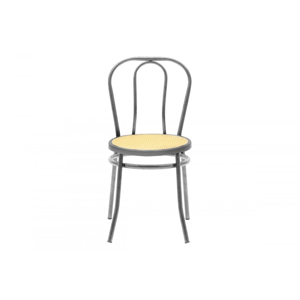 Καρέκλα "WIEN" από μέταλλο/πλαστικό σε γκρι/μπεζ χρώμα Φ40x83