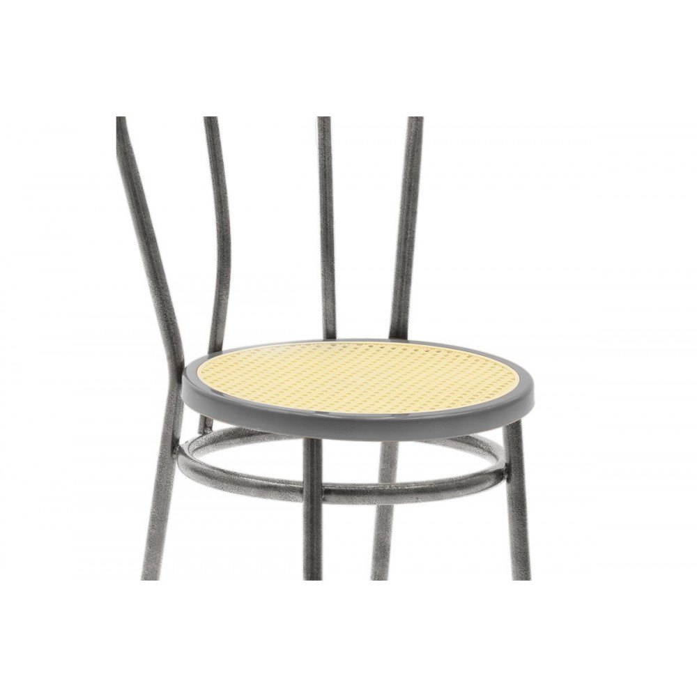 Καρέκλα "WIEN" από μέταλλο/πλαστικό σε γκρι/μπεζ χρώμα Φ40x83