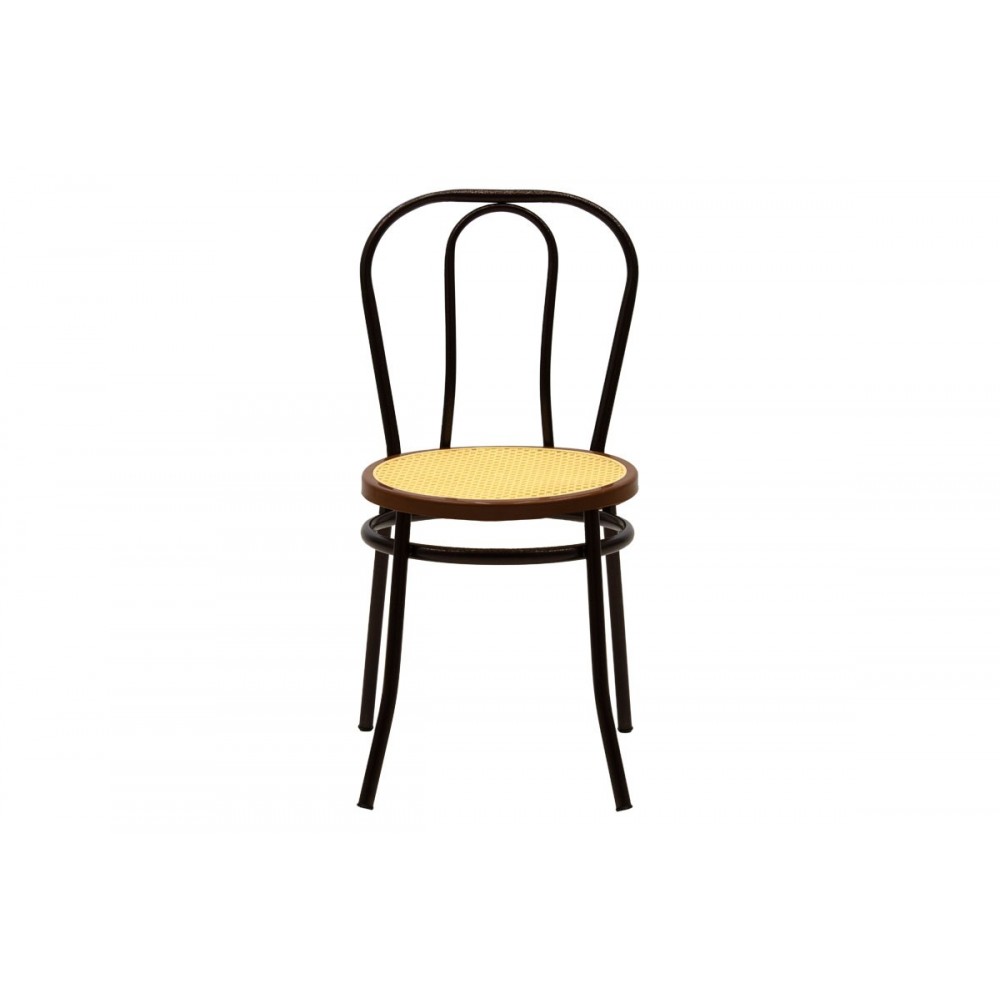 Καρέκλα "WIEN" από μέταλλο/πλαστικό σε μπεζ/καφέ χρώμα 40x83