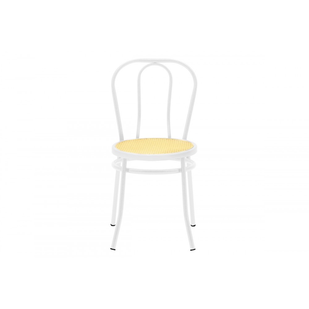 Καρέκλα "WIEN" από μέταλλο/σχοινί σε λευκό/μπεζ χρώμα 40x83
