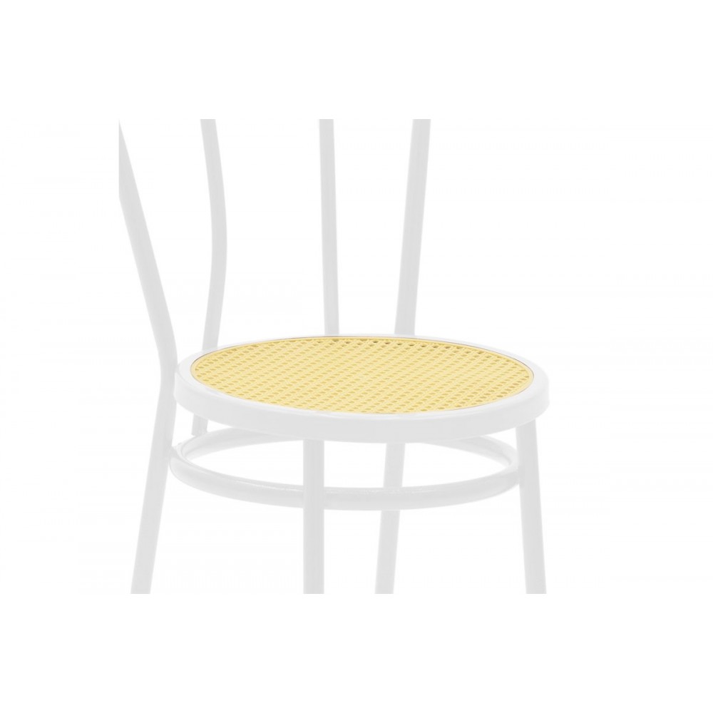 Καρέκλα "WIEN" από μέταλλο/σχοινί σε λευκό/μπεζ χρώμα 40x83