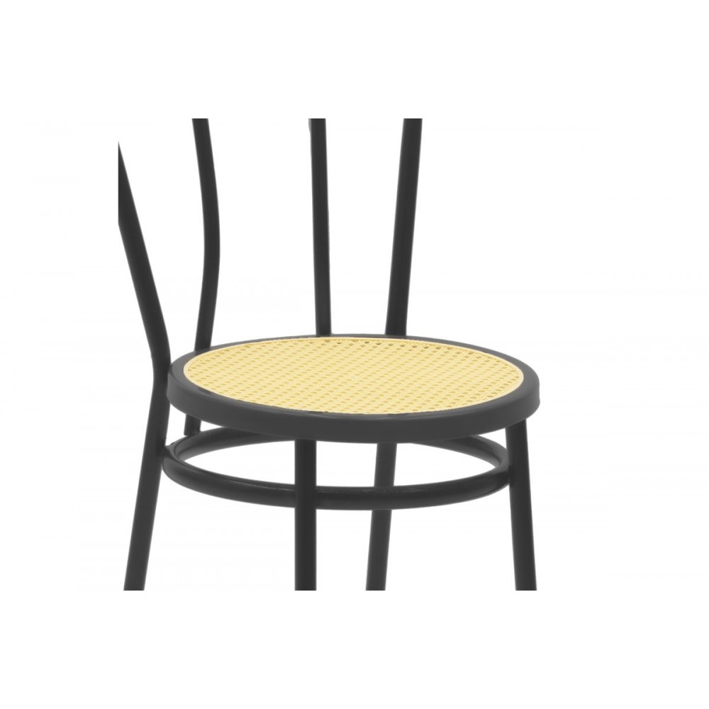 Καρέκλα "WIEN" από μέταλλο/σχοινί σε μαύρο/μπεζ χρώμα 40x83