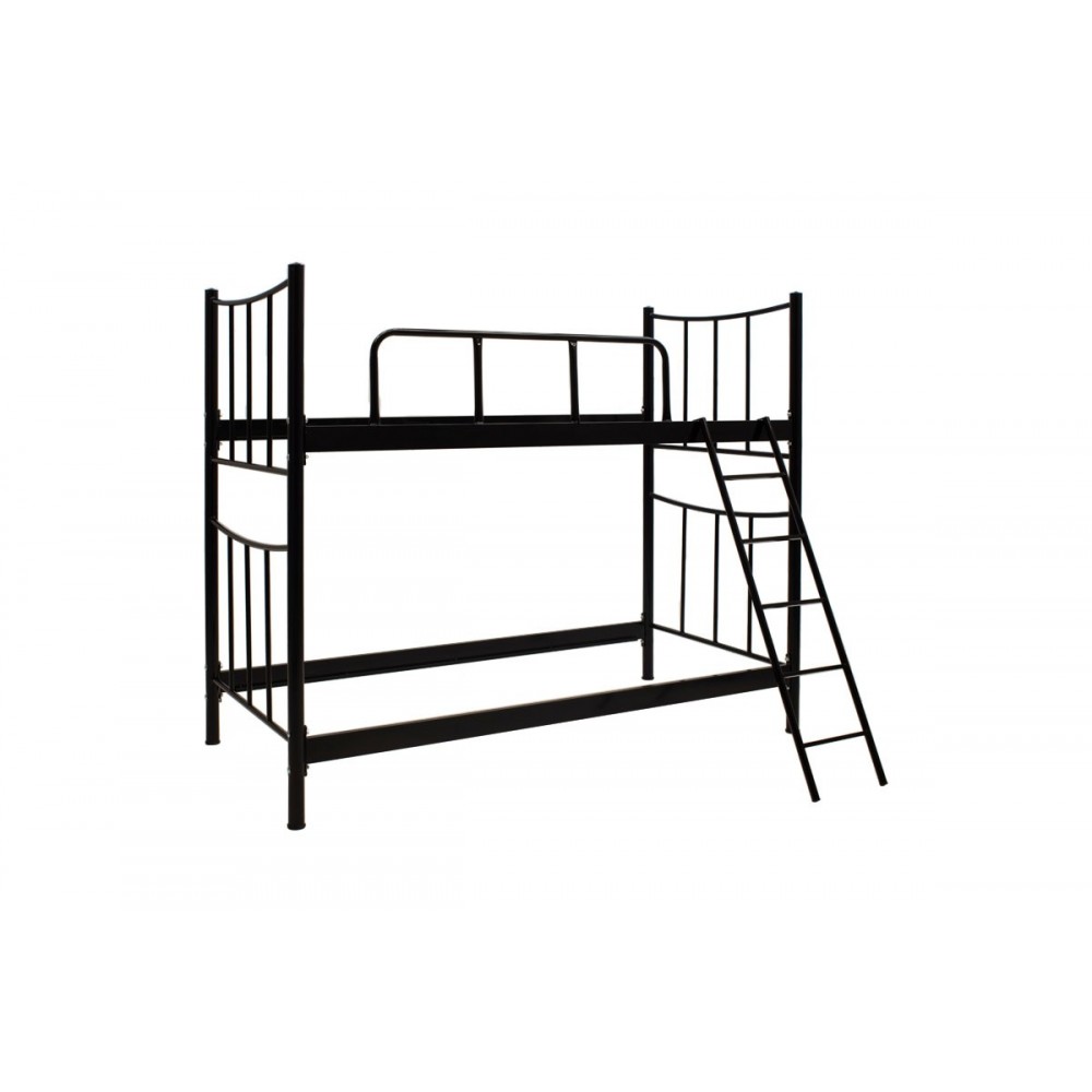 Κρεβάτι-κουκέτα "JUNGLE" μεταλλική σε χρώμα μαύρο gloss 90x190x172