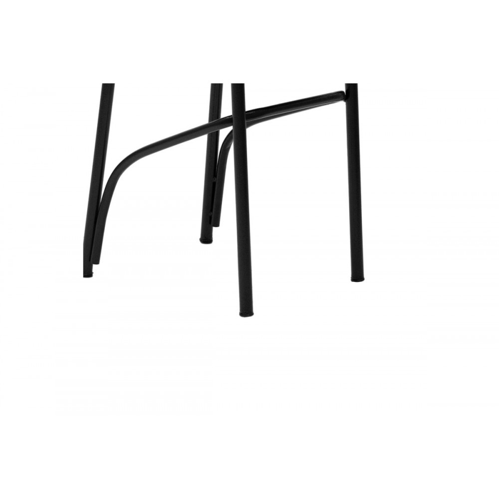 Καρέκλα "ΡΙΓΑ" από μέταλλο/τεχνόδερμα σε μαύρο gloss/εκρού χρώμα 40x36x83