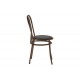 Καρέκλα "WIEN" από μέταλλο/τεχνόδερμα σε καφέ/μαύρο χρώμα 39x85