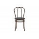 Καρέκλα "WIEN" από μέταλλο/τεχνόδερμα σε καφέ/μαύρο χρώμα 39x85