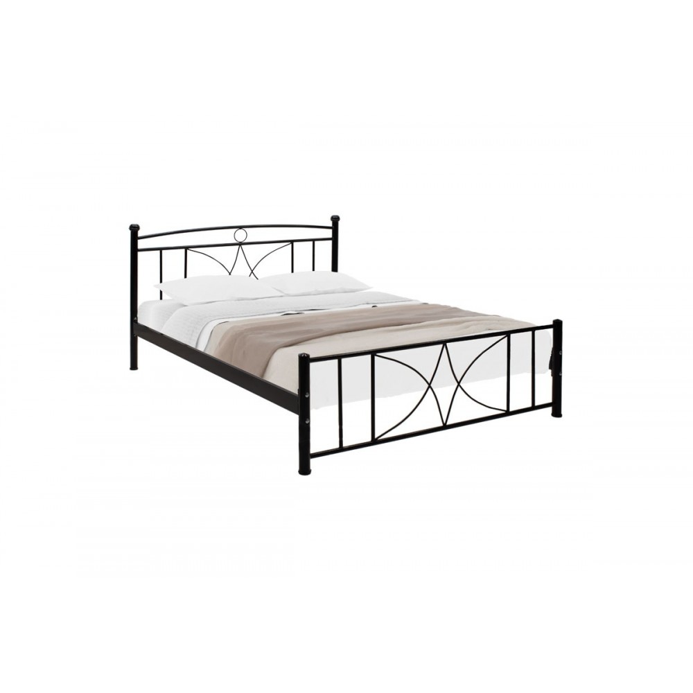 Κρεβάτι "ΡΟΜΒΟΣ NEW"  διπλό από μέταλλο σε μαύρο gloss χρώμα 150x200