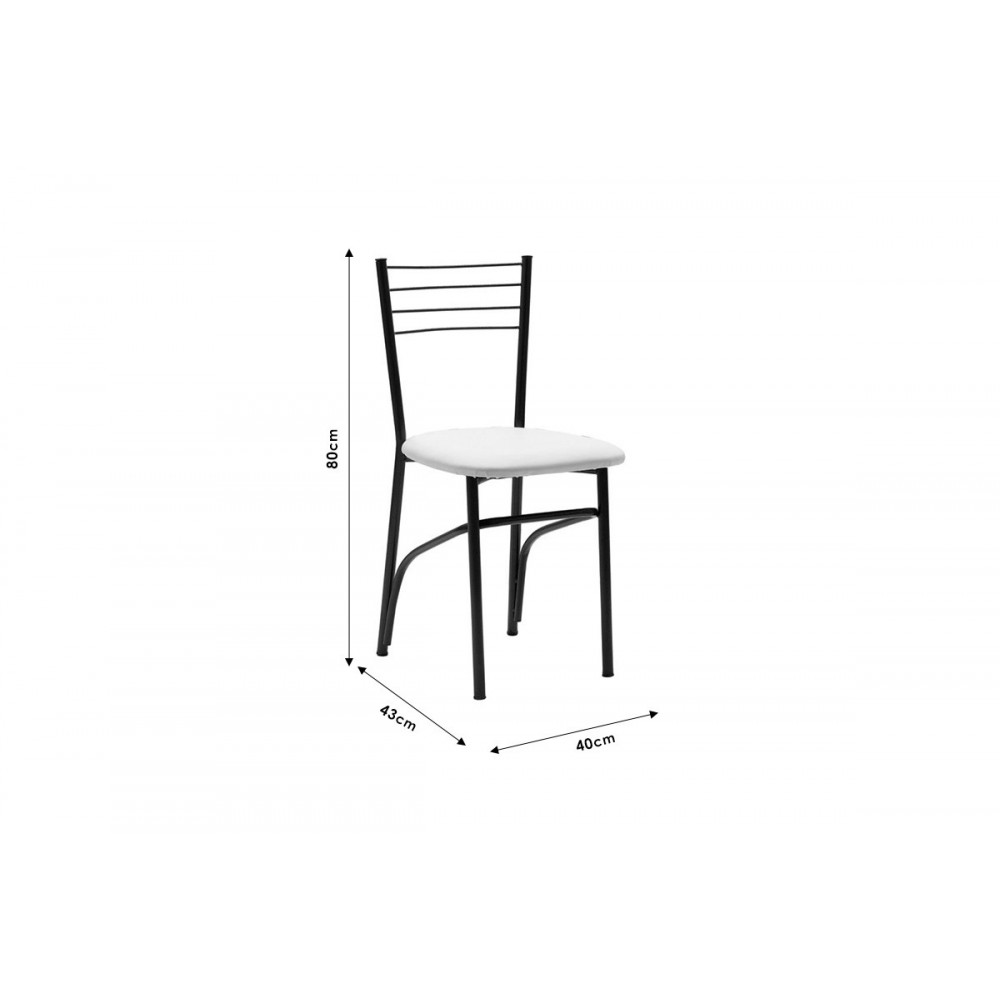 Καρέκλα "ΡΙΓΑ" από μέταλλο/τεχνόδερμα σε λευκό/εκρού χρώμα 40x36x83