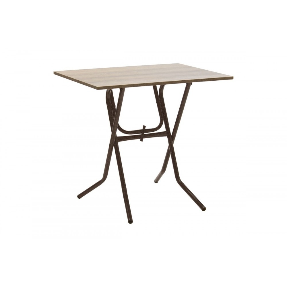Τραπέζι πτυσσόμενο "CLACK" από μέταλλο σε σταχτύ-καφέ σφυρήλατο χρώμα 80x60x70