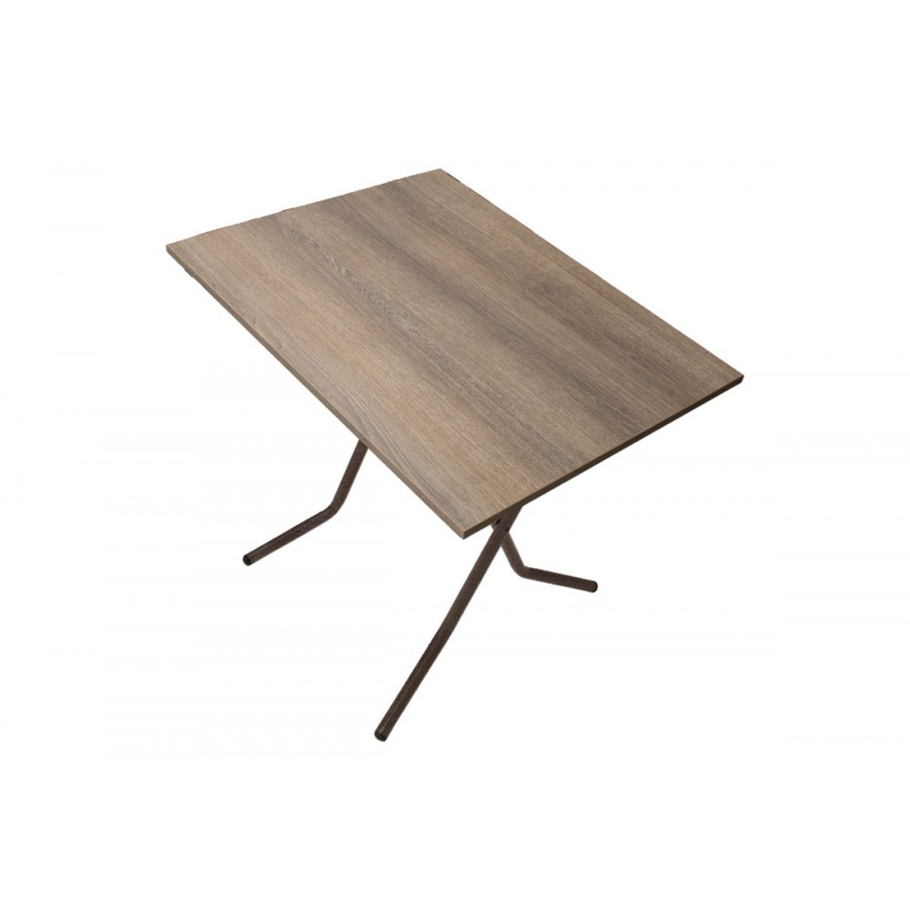 Τραπέζι πτυσσόμενο "CLACK" από μέταλλο σε σταχτύ-καφέ σφυρήλατο χρώμα 80x60x70