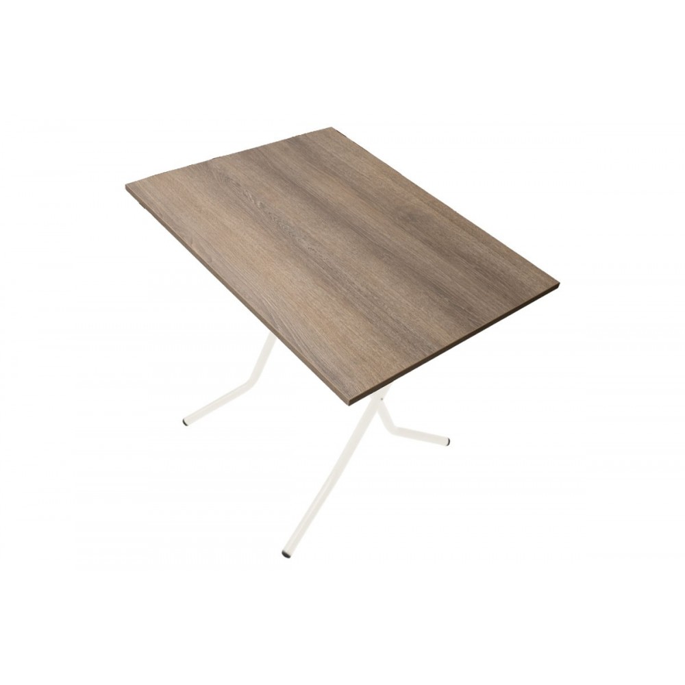 Τραπέζι πτυσσόμενο "CLACK" από μέταλλο σε σταχτύ-εκρού χρώμα 80x60x70