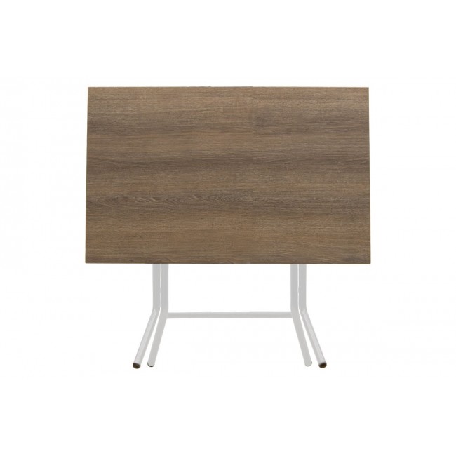 Τραπέζι πτυσσόμενο "CLACK" από μέταλλο σε σταχτύ-λευκό χρώμα 100x60x70