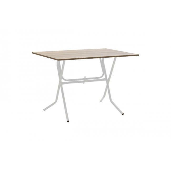 Τραπέζι πτυσσόμενο "CLACK" από μέταλλο σε σταχτύ-λευκό χρώμα 100x60x70