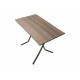 Τραπέζι πτυσσόμενο "CLACK" από μέταλλο σε σταχτύ-καφέ σφυρήλατο χρώμα 100x60x70