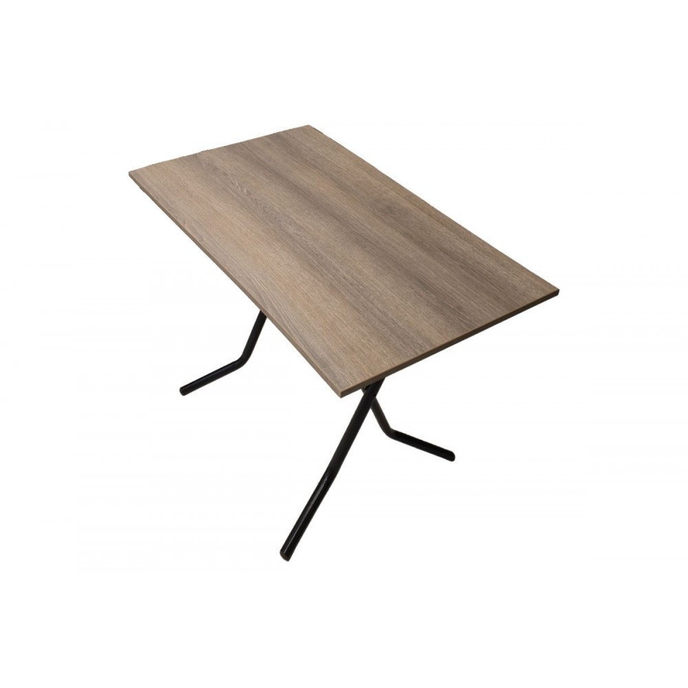Τραπέζι πτυσσόμενο "CLACK" από μέταλλο σε σταχτύ-μαύρο gloss χρώμα 100x60x70