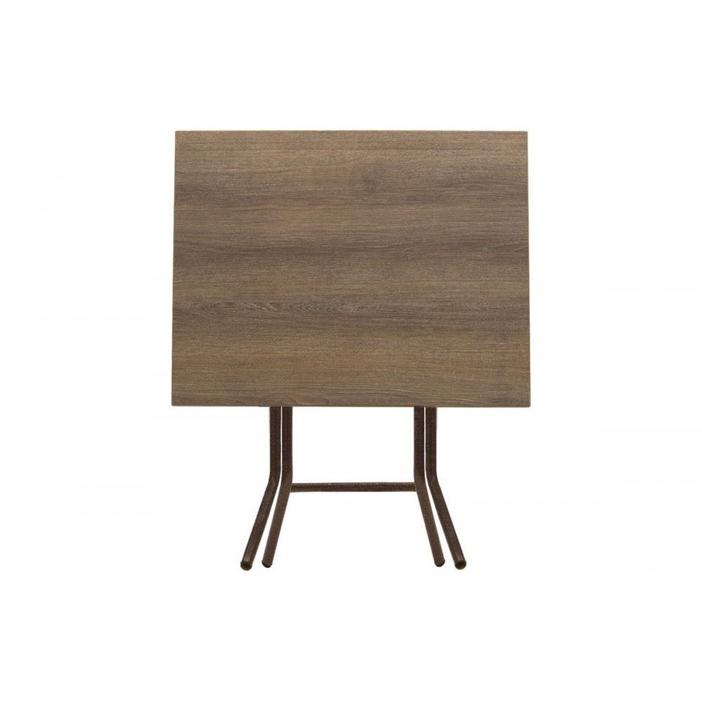 Τραπέζι πτυσσόμενο "CLACK" από μέταλλο σε σταχτύ-καφέ σφυρήλατο χρώμα 70x50x70