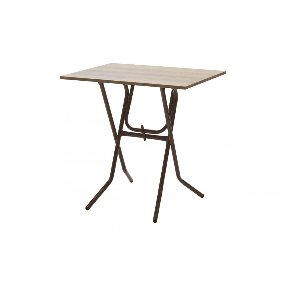 Τραπέζι πτυσσόμενο "CLACK" από μέταλλο σε σταχτύ-καφέ σφυρήλατο χρώμα 70x50x70