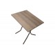 Τραπέζι πτυσσόμενο "CLACK" από μέταλλο σε σταχτύ-καφέ σφυρήλατο χρώμα 70x50x70
