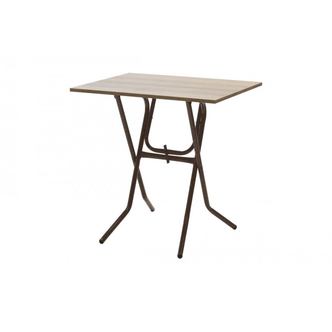 Τραπέζι πτυσσόμενο "CLACK" από μέταλλο σε σταχτύ-καφέ σφυρήλατο χρώμα 70x50x70