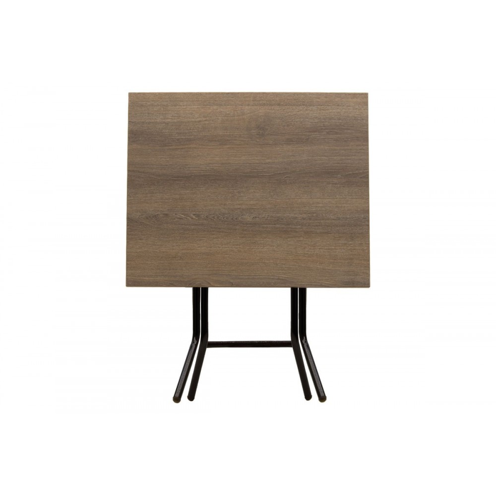 Τραπέζι πτυσσόμενο "CLACK" από μέταλλο σε σταχτύ-μαύρο gloss χρώμα 70x50x70