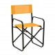 Πολυθρόνα σκηνοθέτη από μέταλλο/διάτρητο ύφασμα σε χρώμα μαύρο/πορτοκαλί 47x40x83