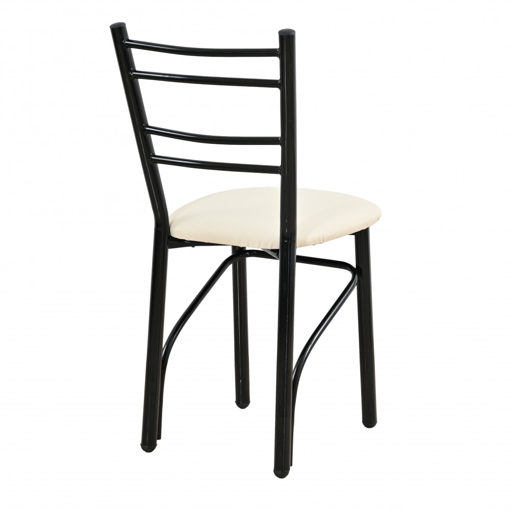 Καρέκλα από μέταλλο/PU σε χρώμα μαύρο/λευκό 37x40x87