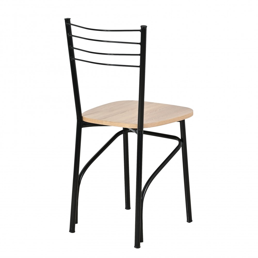 Καρέκλα "ΡΙΓΑ" από μέταλλο/ξύλο σε μαύρο/φυσικό χρώμα 40x36x83