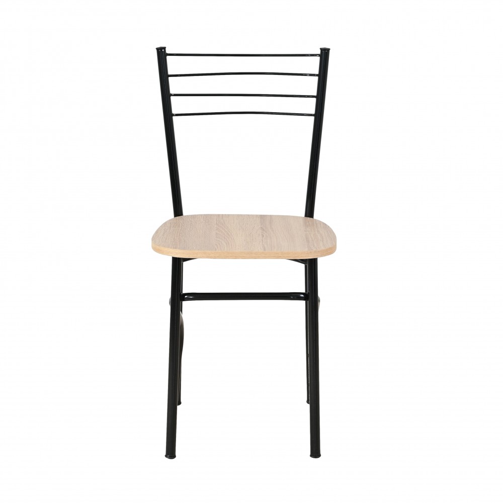Καρέκλα "ΡΙΓΑ" από μέταλλο/ξύλο σε μαύρο/φυσικό χρώμα 40x36x83