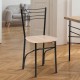 Καρέκλα "ΡΙΓΑ" από μέταλλο/ξύλο σε μαύρο/φυσικό χρώμα 40x36x83