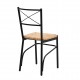 Καρέκλα μεταλλική με φυσική ψάθα σε μαύρο χρώμα 40x36x86