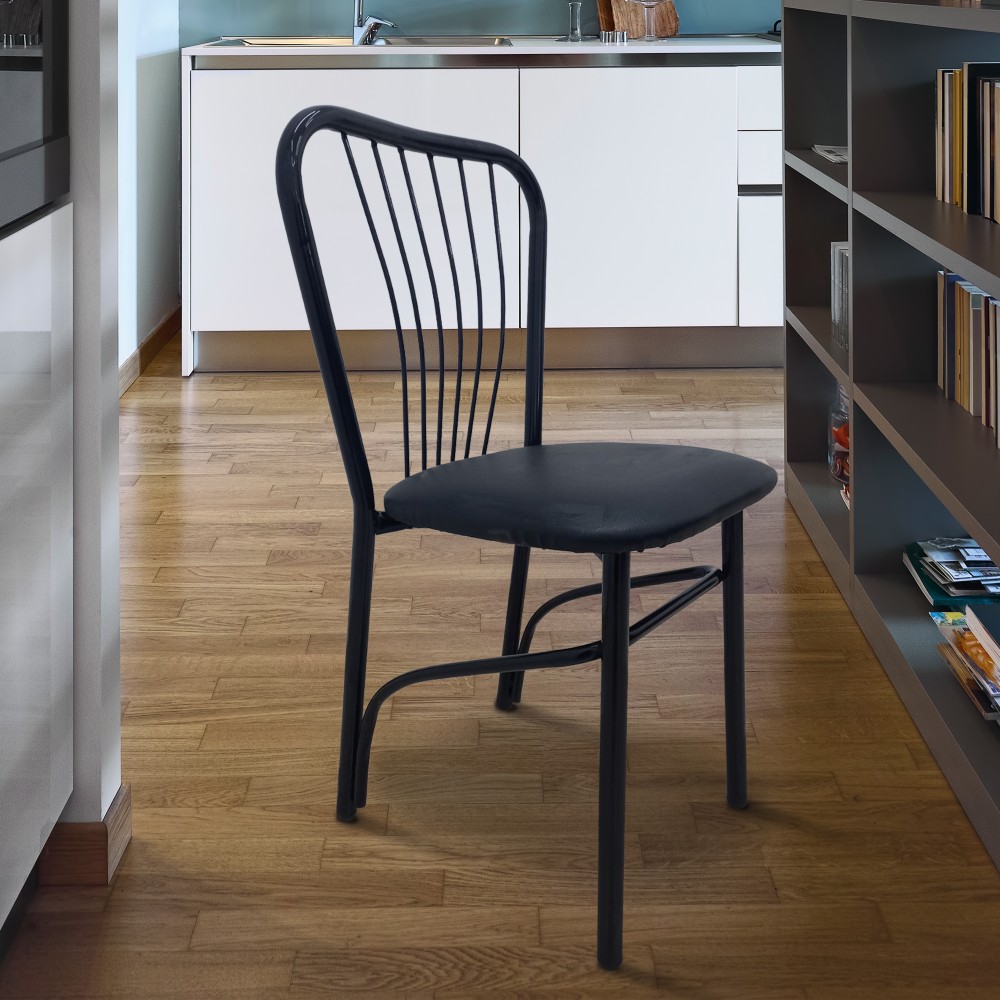 Καρέκλα από μέταλλο/PU σε χρώμα μαύρο 39x36x84