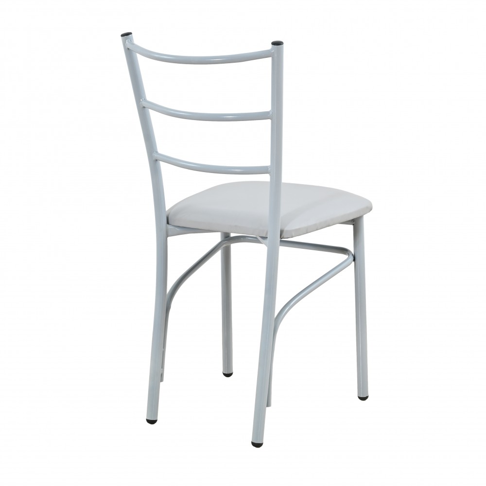 Καρέκλα από μέταλλο/PU σε χρώμα λευκό 40x36x86