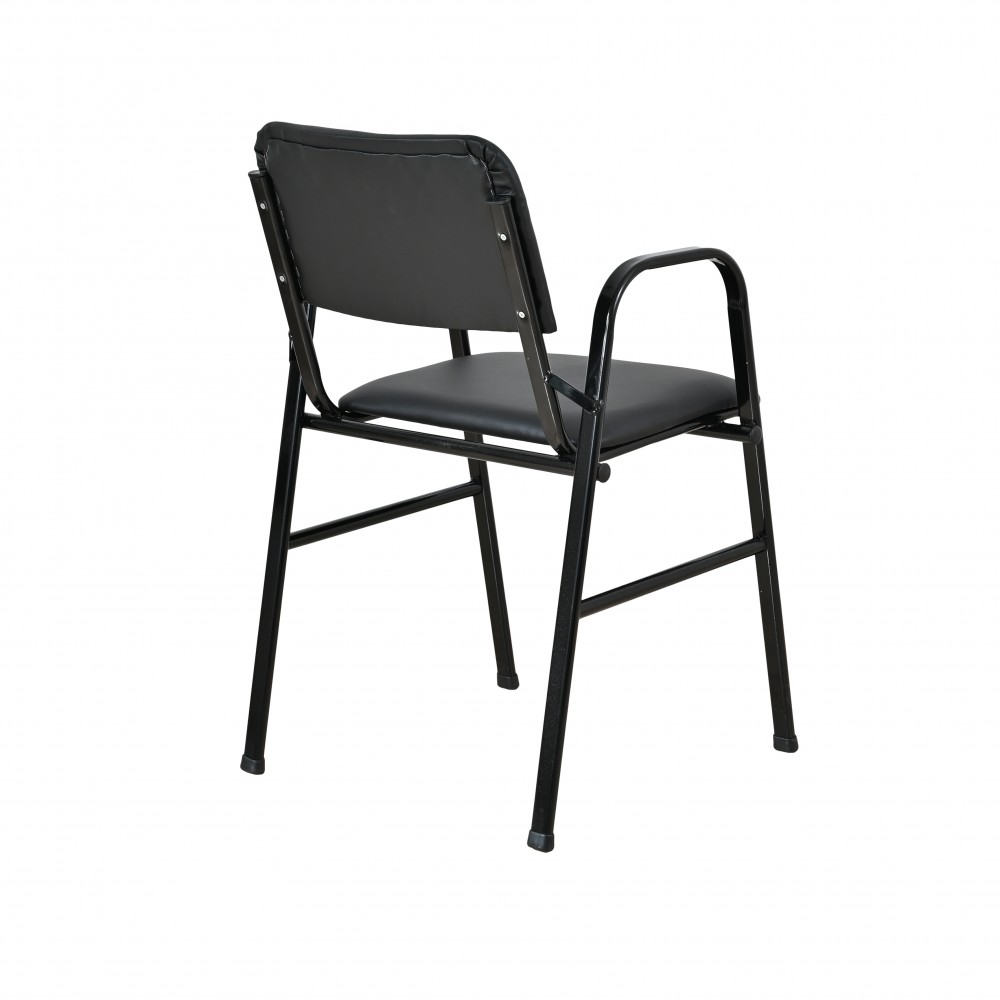 Πολυθρόνα επισκέπτη από μέταλλο/PU σε χρώμα μαύρο 43x38x83