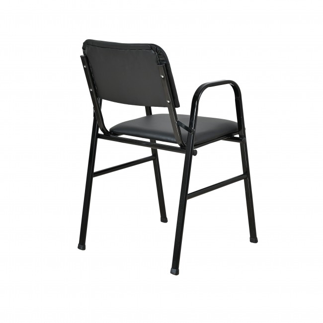 Πολυθρόνα επισκέπτη από μέταλλο/PU σε χρώμα μαύρο 43x38x83