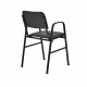 Πολυθρόνα επισκέπτη από μέταλλο/PU σε χρώμα μαύρο 43x38x83
