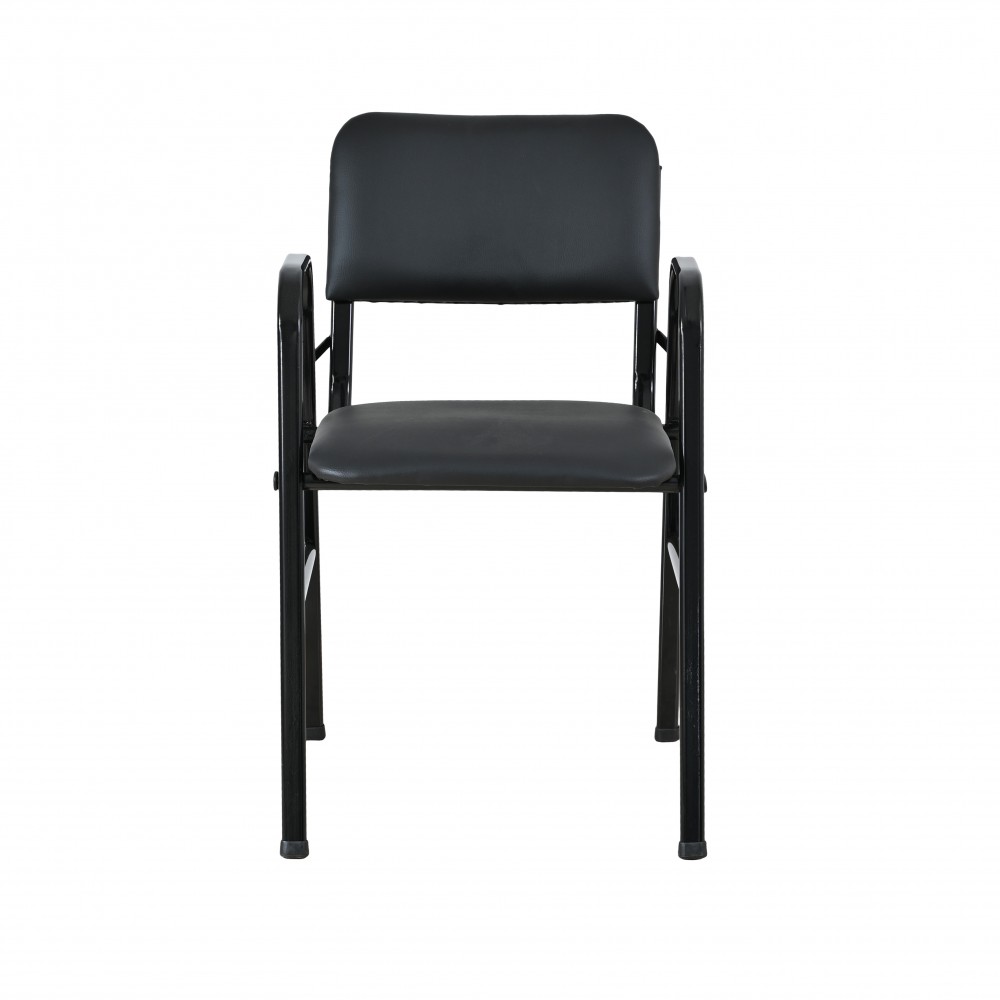 Πολυθρόνα επισκέπτη από μέταλλο/PU σε χρώμα μαύρο 43x38x83