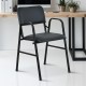 Πολυθρόνα επισκέπτη από μέταλλο/PU σε χρώμα μαύρο 43x38x83