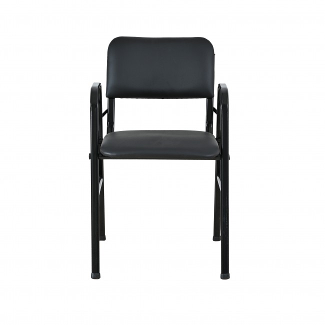 Πολυθρόνα επισκέπτη από μέταλλο/PU σε χρώμα μαύρο 43x38x83