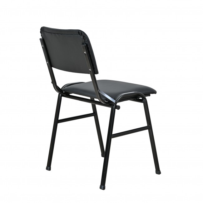 Καρέκλα επισκέπτη από μέταλλο/PU σε χρώμα μαύρο 43x38x83