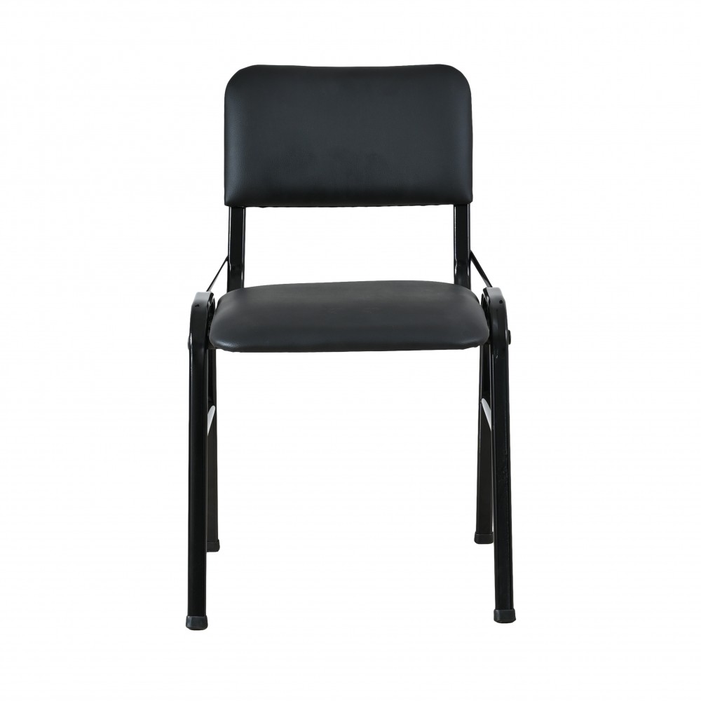 Καρέκλα επισκέπτη από μέταλλο/PU σε χρώμα μαύρο 43x38x83